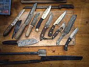 Damast Messer Sammlung Schmiedekurs